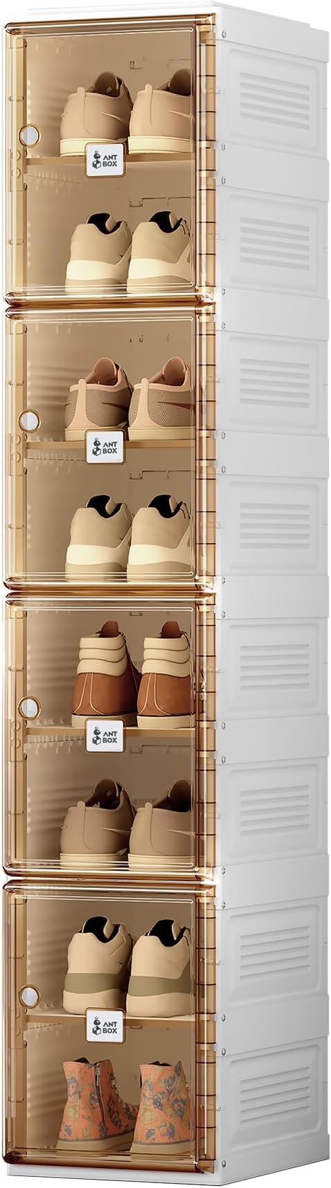 ANTBOX Shoe Organizer Storage Box, Portable Folding Shoe Rack