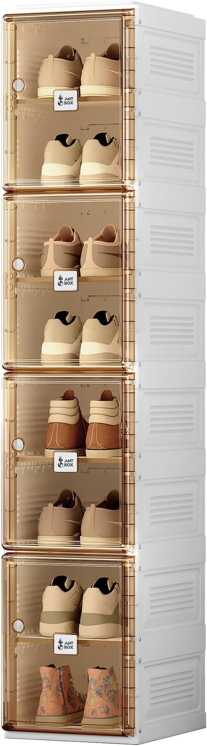 ANTBOX Shoe Organizer Storage Box, Portable Folding Shoe Rack