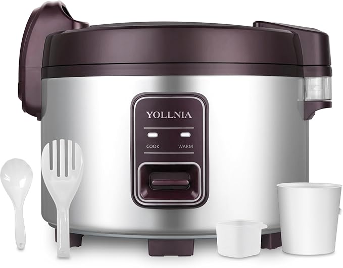 Commercial Rice Cooker & 45 Cups Large Cooker Rice | 8.17Qt Rice Warmer
