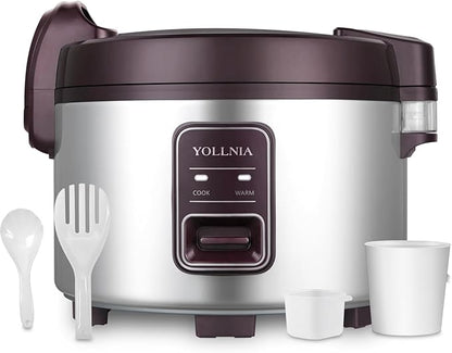 Commercial Rice Cooker & 45 Cups Large Cooker Rice | 8.17Qt Rice Warmer