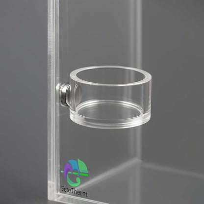 EctoTherm Jumping Spider Feeding Dish and Food Dish - Terrarium Decor, Magnetic Feeding Ledge - Essential Accessories for Pet Jumpers