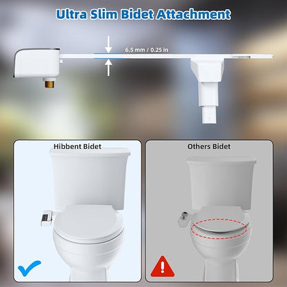 Hibbent Bidet Attachment for Toilet, Non-Electric Dual Nozzle for Frontal &