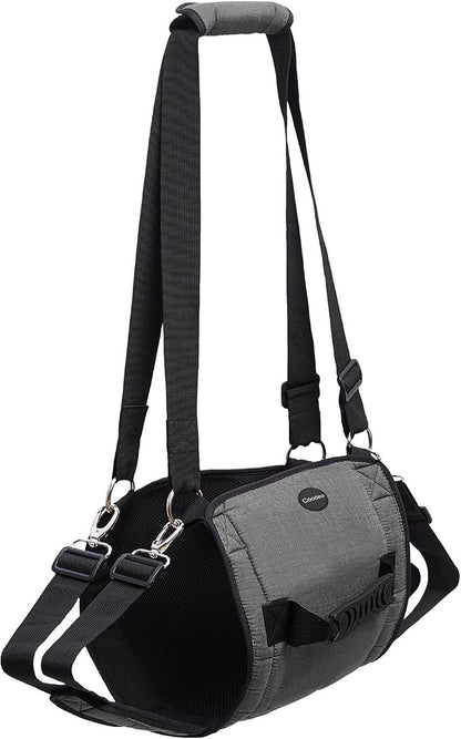 COODEO Dog Carry Sling, Emergency Backpack Pet Legs Support & Rehabilitation Dog Lift Harness for Nail Trimming, Dog Carrier for Senior Dogs Joint Injuries, Arthritis, Up and Down Stairs(M, Black)