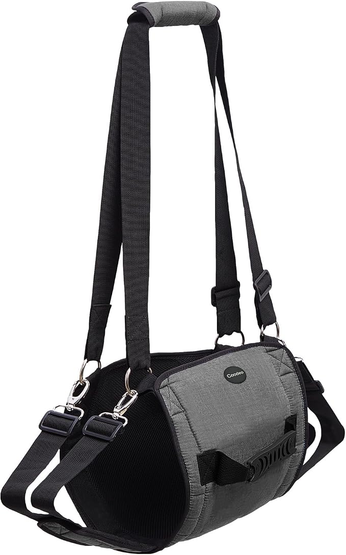 COODEO Dog Carry Sling, Emergency Backpack Pet Legs Support & Rehabilitation Dog Lift Harness for Nail Trimming, Dog Carrier for Senior Dogs Joint Injuries, Arthritis, Up and Down Stairs(2XL, Black)