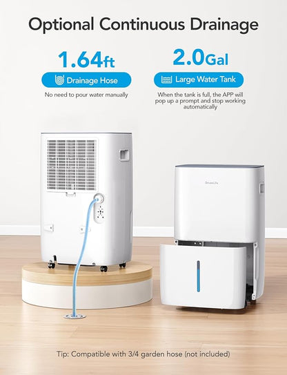 GoveeLife Dehumidifier for Home 4, 500 Sq.Ft, 50 to 137 Pint Smart Auto