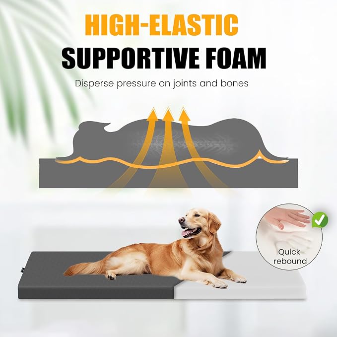 Dog Car Bed for Back Seat Cover with Supportive Foam, Large | Pet Mat Cushion for Car Backseat Extender with Removable Cover, Large Size for SUV & Truck, Easy Clean