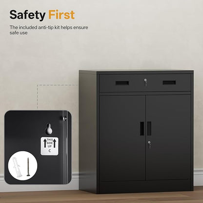 Metal Storage Cabinet 36" H, Garage Storage Cabinet