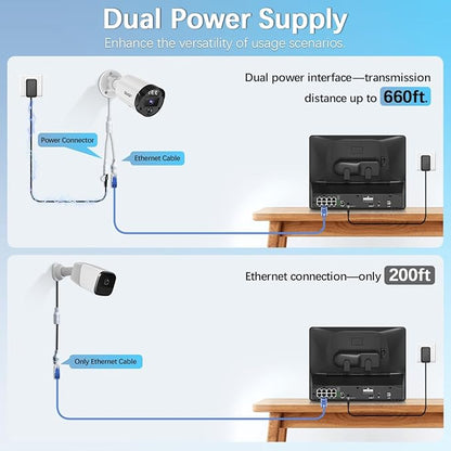 【All-in-One Security System】 4K Outdoor Wired Security Camera System, Home