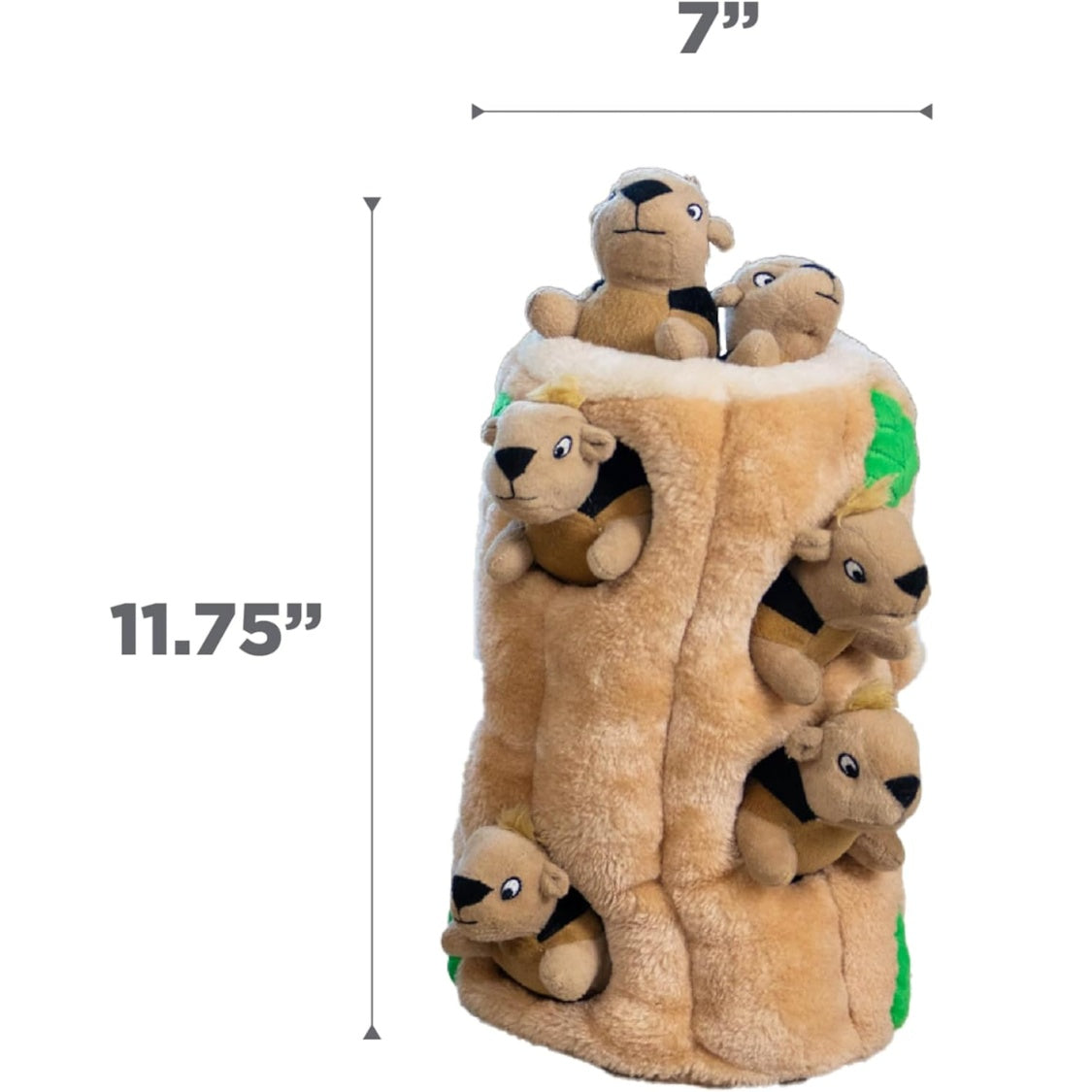 Squirrel Dog Toy  Interactive 2in1 Plush Puzzle With 6 Squeaky Removable Squirrels