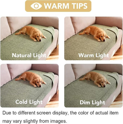 H.VERSAILTEX Non Slip Pet Couch Cover Chenille Dog Bed Protector Thick Soft Sofa Slipcover Pet Friendly Washable Couch Cushion Covers for Pets (40" x 50", Sage)