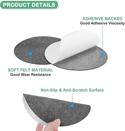 30-Pack Lamp Base Felt, 6 Inch Dia. 2mm Thick Self Adhesive Round Fabric Felt Pads for Lamp/Furniture/DIY, Non-Slip Fiber Backed Patch Circles with Adhesive Backing [Grey]