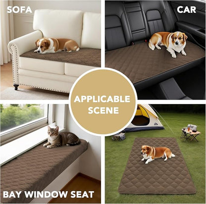 H.VERSAILTEX Chenille Couch Cover for Dogs Washable Soft Fuzzy Extra Large Sofa Slipcovers Sectional Sofa Cover Thick Pet Couch Cover Protector Non-Slip Dog Bed Cover(Coco Mocha, 28" x 134")