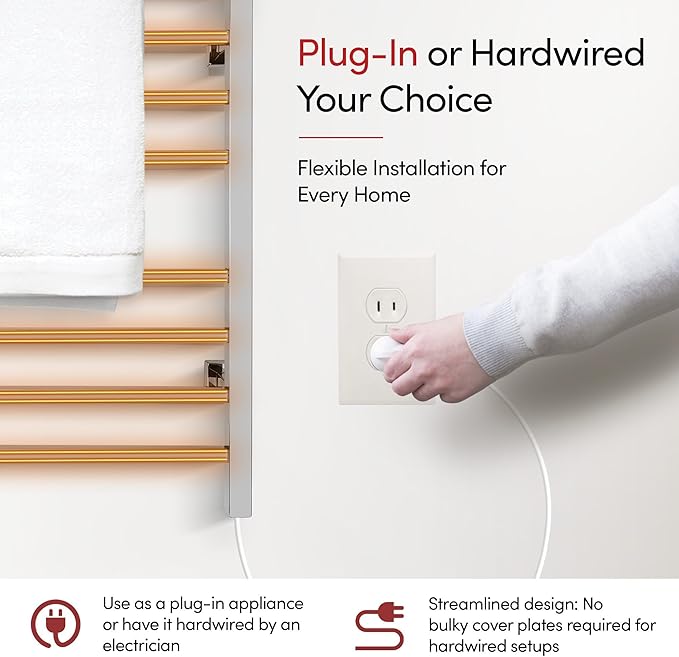 WarmlyYours Heated Towel Rack for Bathroom