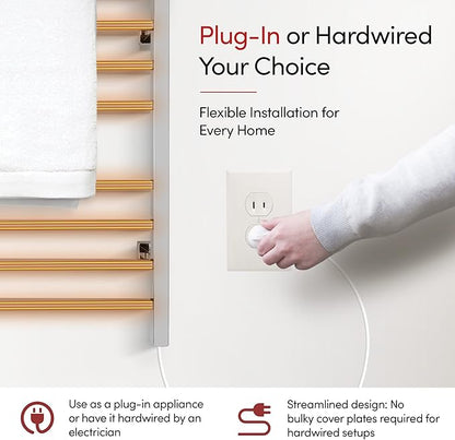 WarmlyYours Heated Towel Rack for Bathroom