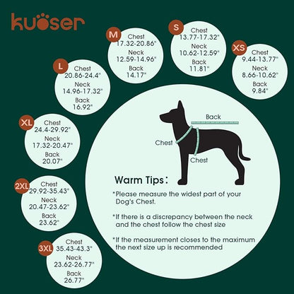Kuoser Dog Winter Coat, Windproof Dog Fleece Jacket British Style Plaid Cold Weather Doggie Vest Coats, Reversible Cozy Warm Pet Clothes Apparel for Extra Large Size Dogs XXXL