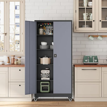 Metal Rolling Storage Cabinet-74.6” Tall Steel File Cabinets