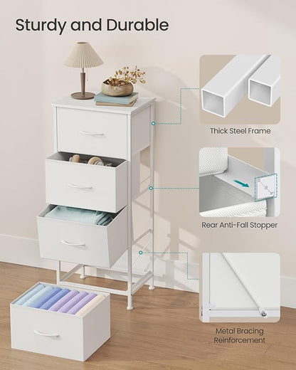 SONGMICS Dresser for Bedroom, Chest of Drawers, 4 Non-Woven Fabric Drawers