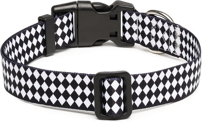 Mercano Adjustable Dog Collar - Special Design Patterns, Soft Nylon Comfortable Durable Pet Collar for Small Medium Large Dogs (M, Rhomb)