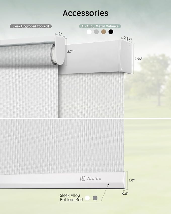 Yoolax Motorized Solar Shades, Flame Resistat Smart Blinds