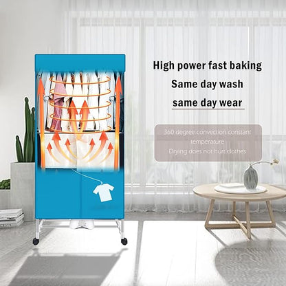 Portable Dryer, 110V 1000W Electric Clothes Dryer Machine, Double Layer