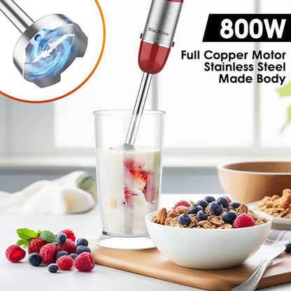 Blackcow Multi-Use 5 in 1 Immersion Blender 3.0, 800W 12 Speed Hand Blenders
