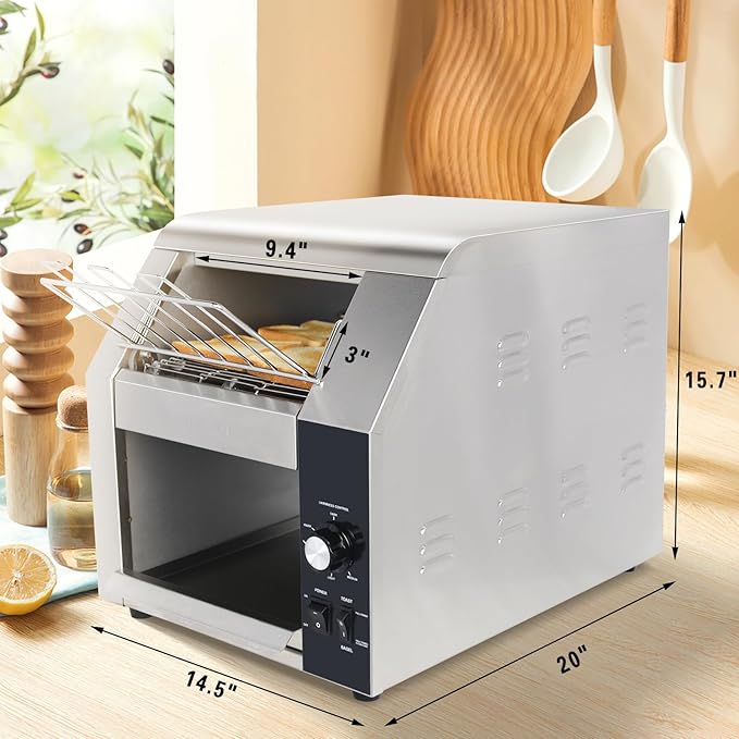 Hakka Commercial Conveyor Toaster, 450 Slices/Hour Heavy Duty Conveyor Toaster