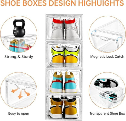 6 Pack Large Shoe Storage Box, Shoe Containers