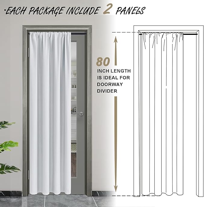JIUZHEN 80 Inch Length Door Curtains