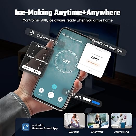 Maksone Nugget Ice Maker Countertop, Self-Cleaning ice Machine