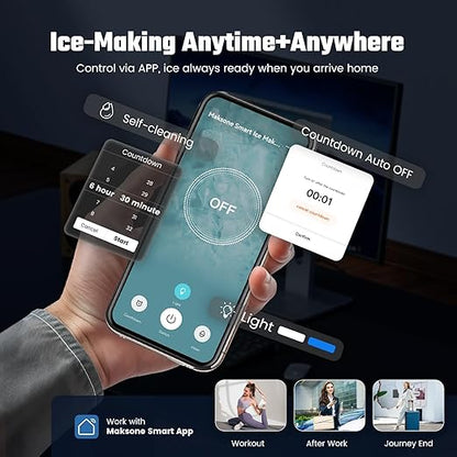 Maksone Nugget Ice Maker Countertop, Self-Cleaning ice Machine