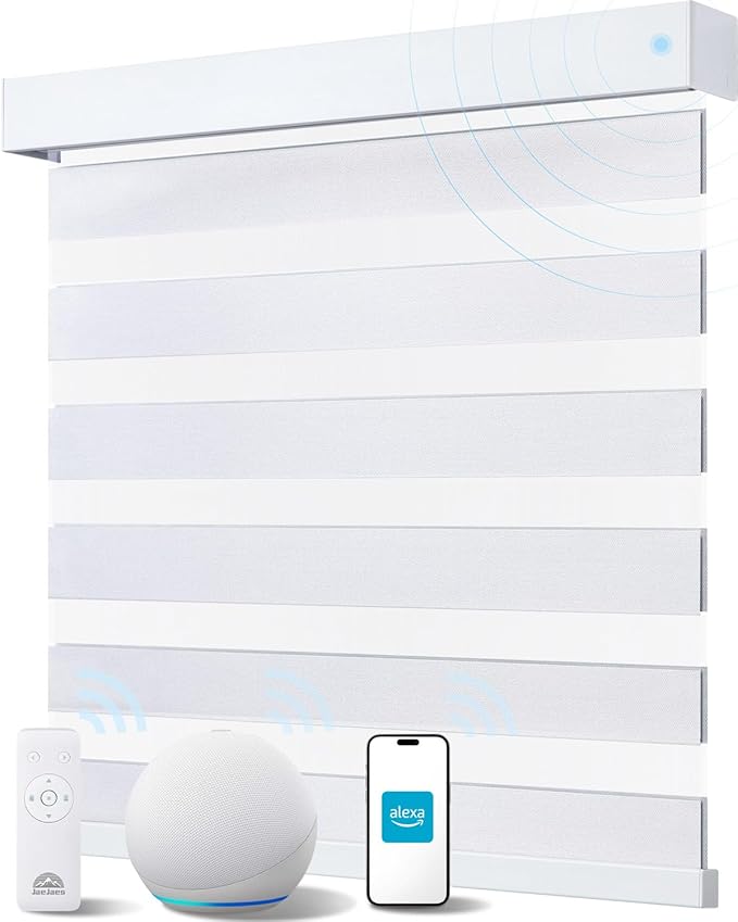 Smart Zebra Blinds for Windows, Alexa Motorized Blinds