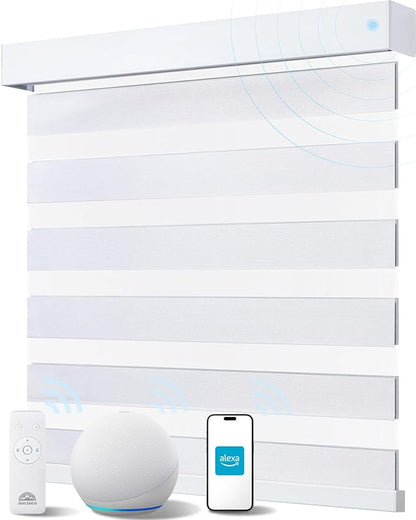 Smart Zebra Blinds for Windows, Alexa Motorized Blinds