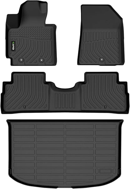Automotive Floor Mats & Cargo Liner for Kia Soul 2014-2019 All Weather Protection Full Set Accessories- Black