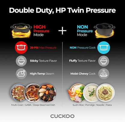 CUCKOO Twin Pressure Rice Cooker 6-Cup Uncooked / 12-Cup Cooked