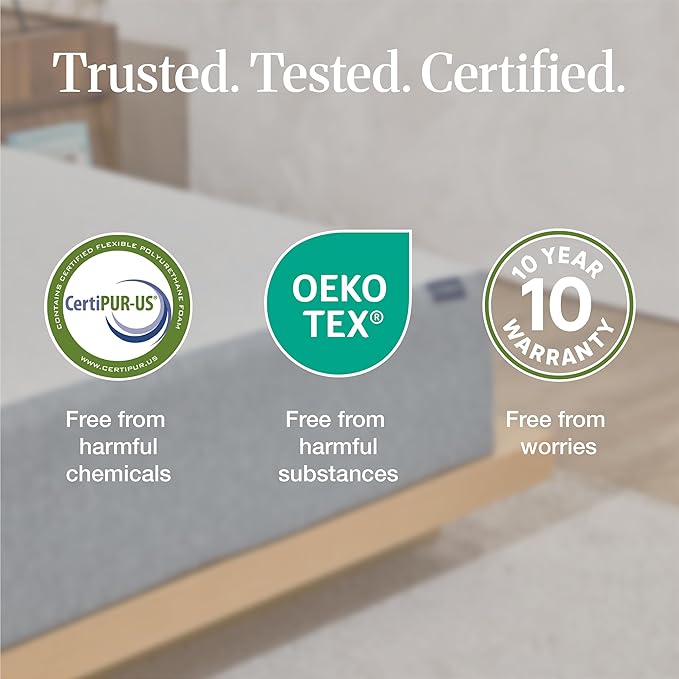 LIFEMENT Basic Queen Graphite Infused Memory Foam Mattress in a Box | Medium Firm Bed, Fiberglass Free, Certified Pressure Relief Foam, Cooling Comfort Sleep, 12 Inch
