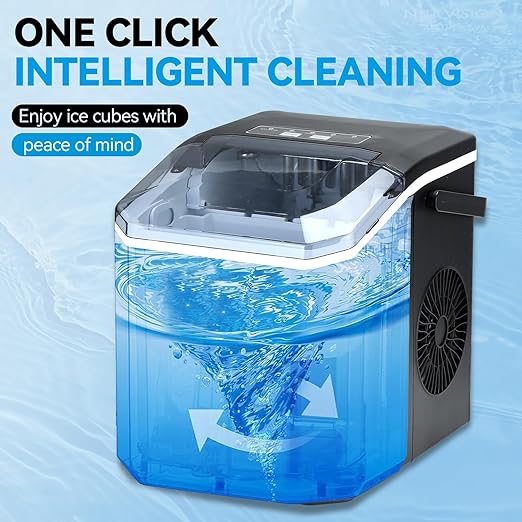 Portable ice Machine: with Handle, with Cleaning Function, with Basket and Spoon