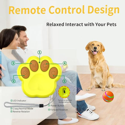 Interactive Dog Toys Dog Ball - 2025 Newly Upgraded Durable Motion Activated Automatic Moving, Bouncing, and Rotating Ball for Medium/Large Dogs, USB Rechargeable, Orange