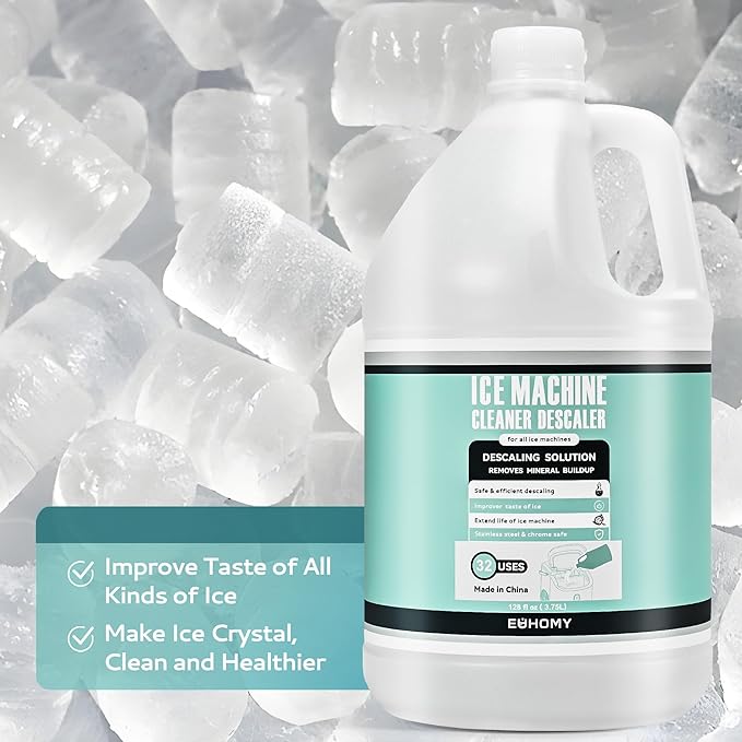 EUHOMY Max 33 Uses Ice Machine Cleaner Descaler, 128 Fl OZ Ice Maker Cleaner