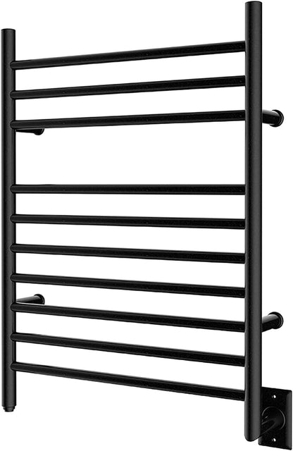 HEATGENE Towel Warmer Wall-Mounted Hardwired Heated Towel Rack Matte Black