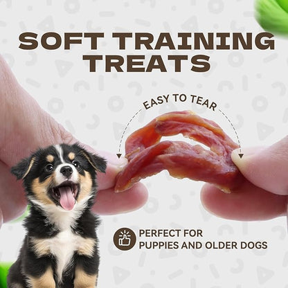 Duck Rings Dog Treats, Natural Duck Breast Jerky Rawhide-Free Soft Chews Healthy Dog Training Treats for Small Medium Large Breed 10.58oz