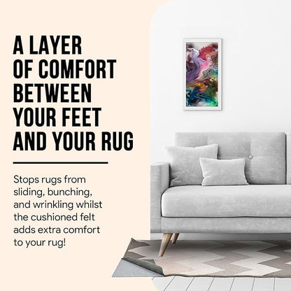 Premium Felt Rug Pad 4x6 Feet, Thick Rug Pads for Hardwood Floors, Laminate, Vinyl, Stone, Carpet & Tile, Under Rug Padding