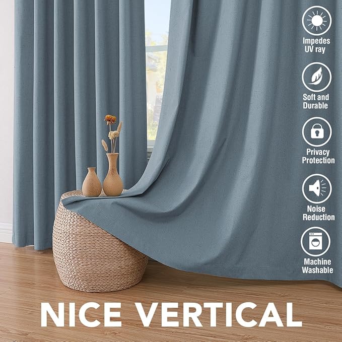 H.VERSAILTEX Linen Curtains 100% Blackout Curtains