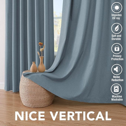 H.VERSAILTEX Linen Curtains 100% Blackout Curtains