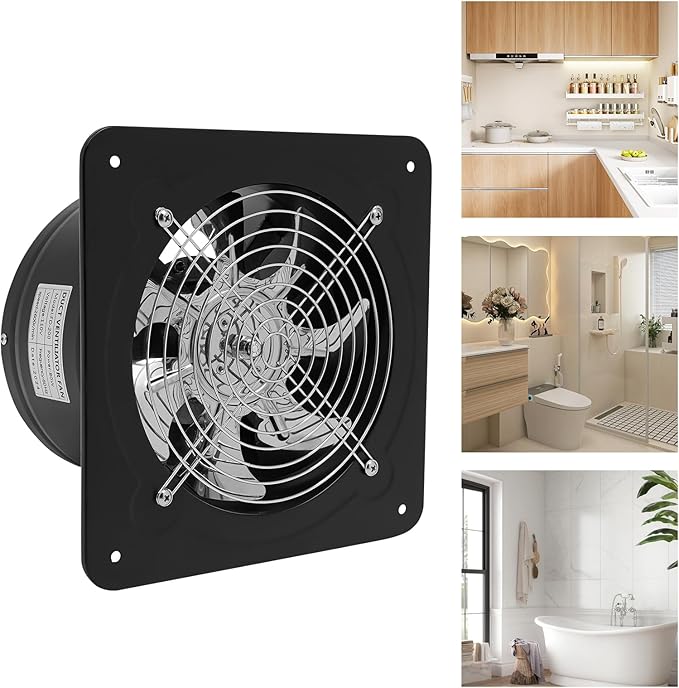 XUFOPLY 7.68 Inch Exhaust Fan, 110V 80W Wall Mounted Vent Fans 2600RPM Kitchen