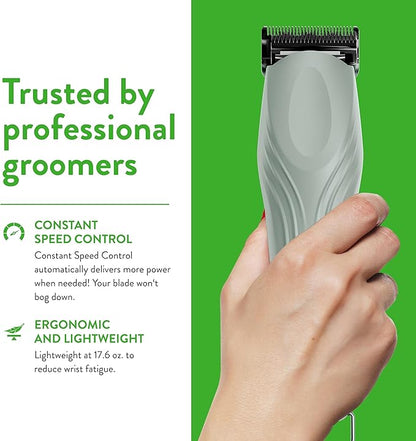 Wahl Professional Animal KMC+ 2-Speed Cordless Clipper (3025661) - Detachable Blade Pet & Dog Clipper Kit - Patented Ergonomic Housing Design - Sage