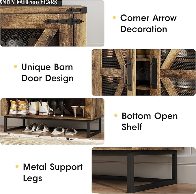 Maupvit 42.1" Farmhouse Shoe Cabinet