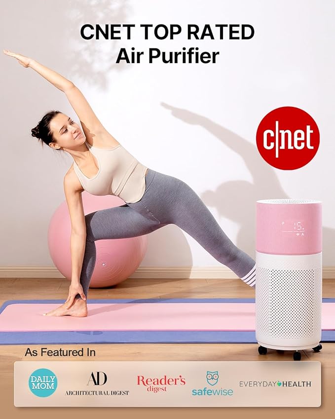 CleanForce Air Purifier for Home Large Room up to 2550 ft², Swiss Sanitized