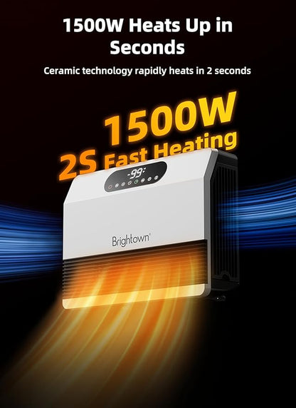 Brightown Wall Heater, Heater for Indoor Use 1500W, 5 Optional Modes,