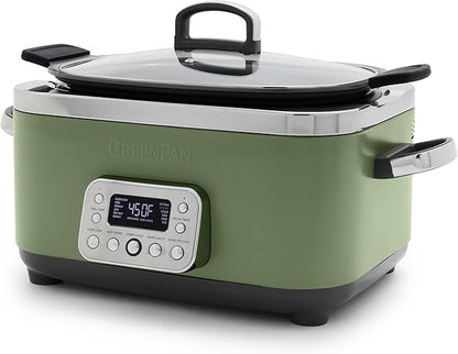 GreenPan Elite 14-in-1 Nonstick 6QT Electric Slow Cooker, PFAS-Free Ceramic