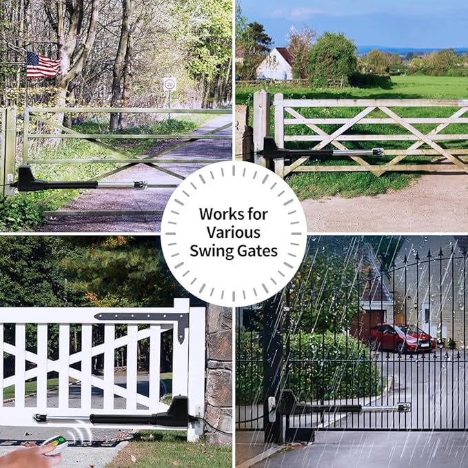 TOPENS AT12131 Single Swing Gate Opener Heavy Duty Automatic Gate Motor